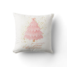 Dreaming of a Pink Christmas Throw Pillow
