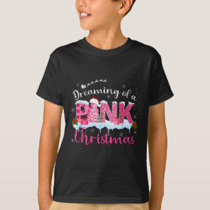 Dreaming Of A Pink Christmas Tree Cakes Santa Hat T-Shirt