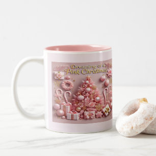 Dreaming of a Pink Christmas Two-Tone Coffee Mug