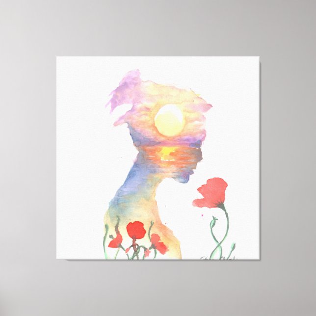 Dreaming of a sunset canvas print (Front)