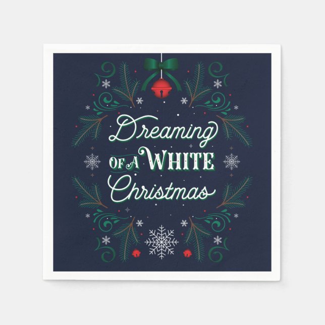 Dreaming of a White Christmas Party Paper Napkins (Front)