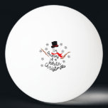 Dreaming of a White Christmas Snowman Ping Pong Ball<br><div class="desc">A snowman with a hat,  scarf and a body filled with text saying "I'm Dreaming of a White Christmas".</div>