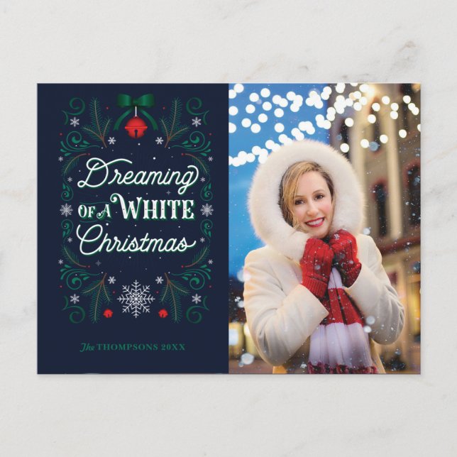 Dreaming of a White Christmas Template Postcard (Front)