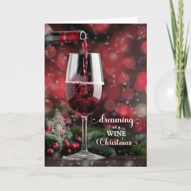 Dreaming of a WINE Christmas Holiday Card (Front)