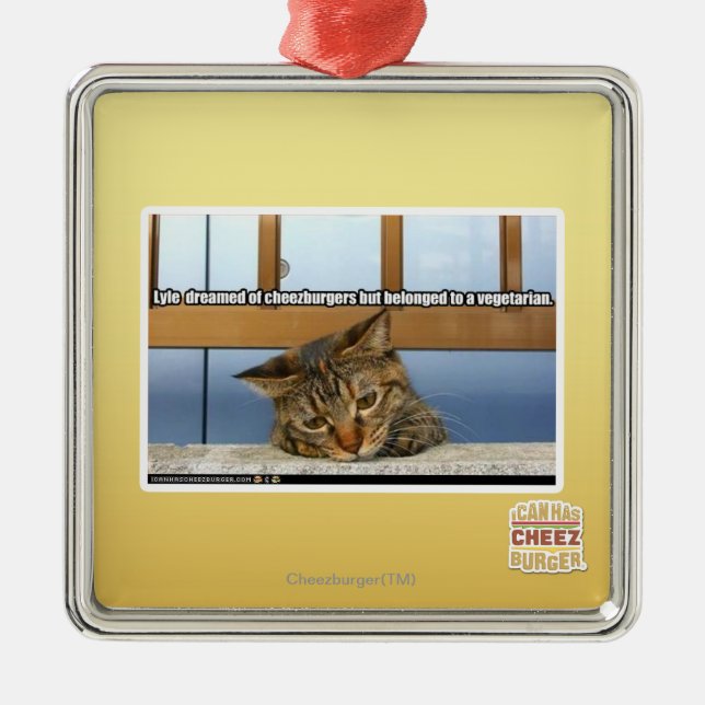 Dreaming of Cheesburgers Metal Tree Decoration (Front)