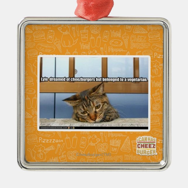 Dreaming of Cheesburgers Metal Tree Decoration (Front)