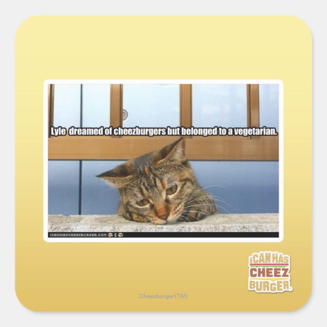Dreaming of Cheesburgers Square Sticker (Front)