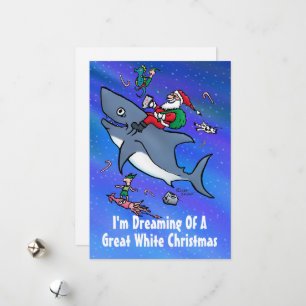 Dreaming Of Great White Christmas Cartoon Card