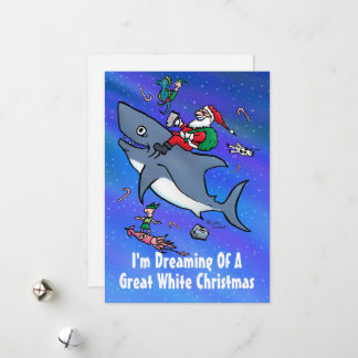 Dreaming Of Great White Christmas Cartoon Card