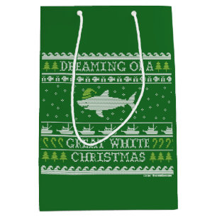 Dreaming of Great White Christmas Knitted Look Medium Gift Bag