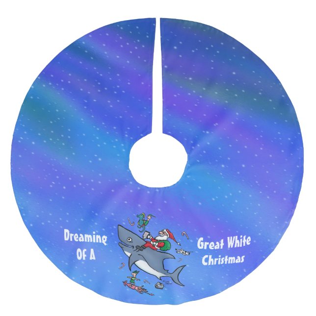 Dreaming of Great White Xmas Brushed Polyester Tree Skirt (Front)