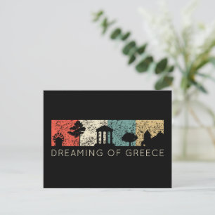 Dreaming of Greece Retro Distressed Postcard