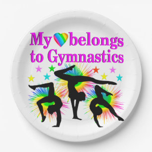 DREAMING OF GYMNASTICS PAPER PLATE