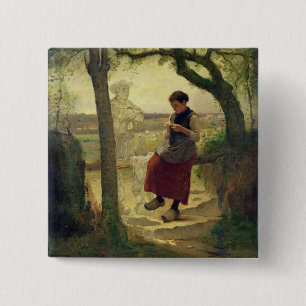 Dreaming of her Love, 1901 15 Cm Square Badge