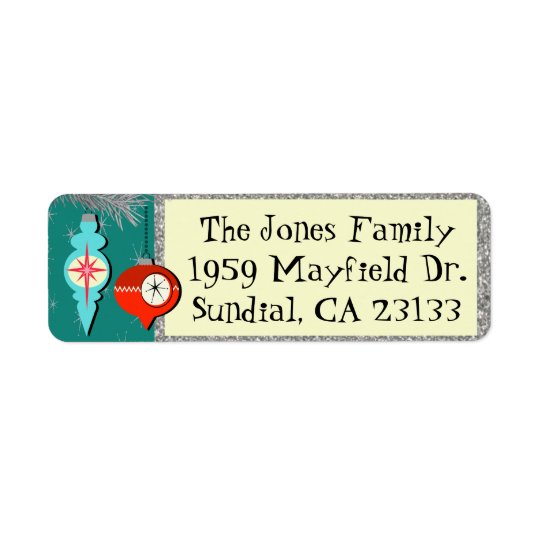 Dreaming of Retro Christmas Return Address Labels