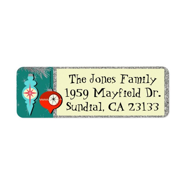 Dreaming of Retro Christmas Return Address Labels (Front)