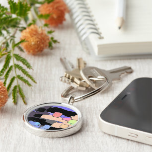 "Dreaming of Sky" Geometric Art Key Ring