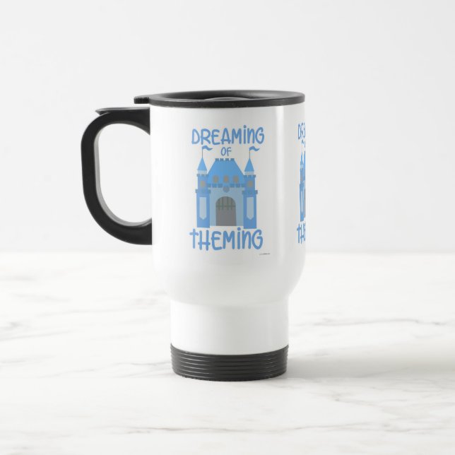 Dreaming of Theming Tourist Park Slogan Travel Mug (Left)