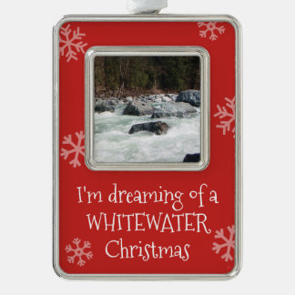 Dreaming of Whitewater Christmas Custom Photo Silver Plated Framed Ornament