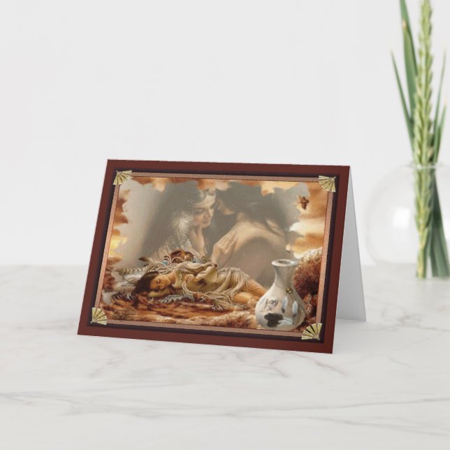 Dreaming Of You Greeting Card Native American (Front)