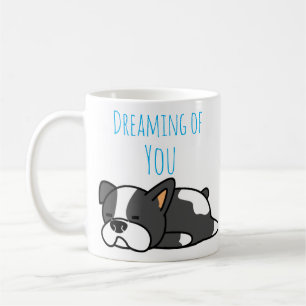 Dreaming Of You Qoute Monogram Dog Coffee Mug