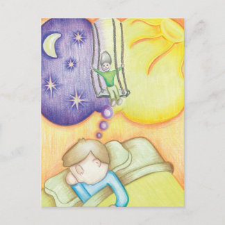 Dreaming on a swing postcard