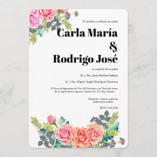 Dreaming Rose Spanish Wedding Invitation