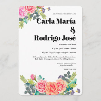 Dreaming Rose Spanish Wedding Invitation