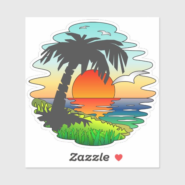 Dreaming Tropical Sunset Paradise, Exotic Beach (Sheet)