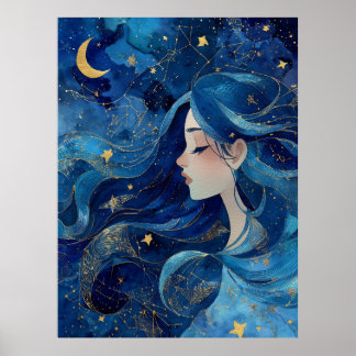 Dreaming Under Stars - Goddess Poster