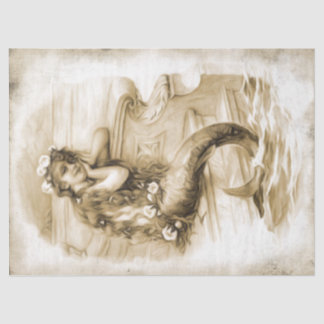 Dreaming Vintage Mermaid Child #3, 18lb 17x23 Tissue Paper
