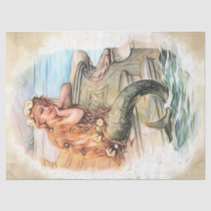 Dreaming Vintage Mermaid Child #4, 18lb 17x23 Tissue Paper
