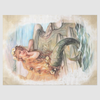 Dreaming Vintage Mermaid Child #4, 18lb 17x23 Tissue Paper