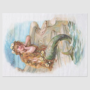 Dreaming Vintage Mermaid Child #7, 18lb 17x23 Tissue Paper