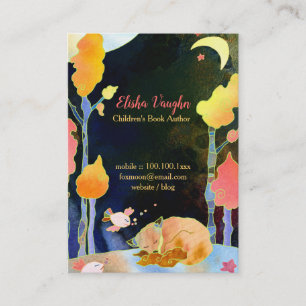 Dreaming Woodland Fox Illustration Business Card