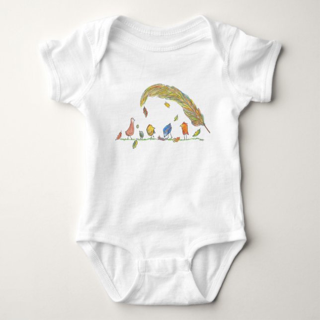 Dreamland Feathers Baby Bodysuit (Front)