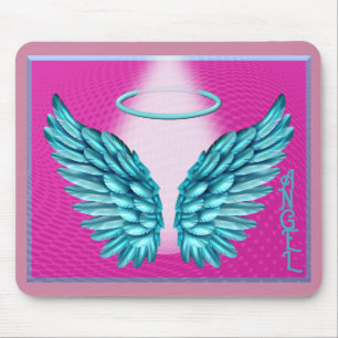“Dreamlike Angelic Wings and Halo” Mouse Mat