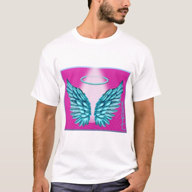 “Dreamlike Angelic Wings and Halo” T-Shirt (Front)