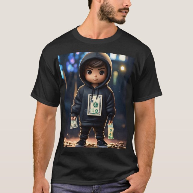 Dreamlike Cartoon Boy Holding Cash - Funko Pop  T-Shirt (Front)