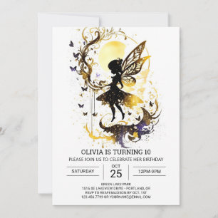 Dreamlike Fairy Garden Birthday Elegance Invitation