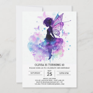 Dreamlike Fairy Garden Birthday Elegance Invitation