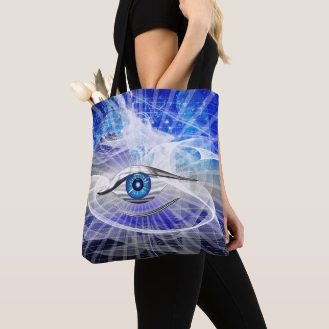 Dreamlike Mystical Cosmic Eye Tote Bag (Close Up)