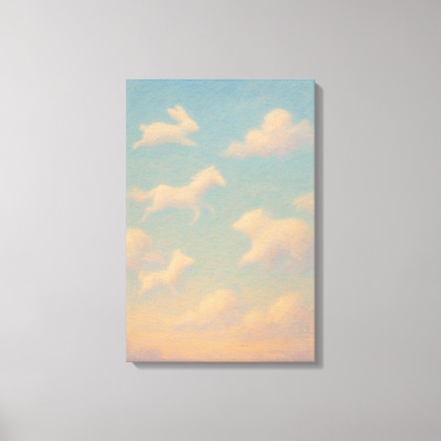 Dreamlike Pastel Animal Clouds Canvas Print (Front)
