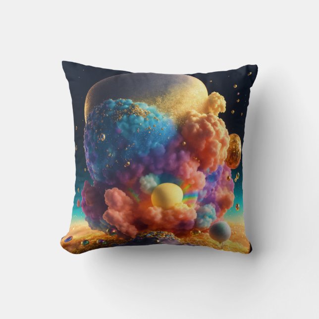 Dreamlike Rainbow Sky Pillow Design (Front)