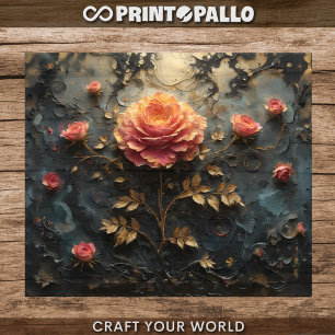 Dreamlike Roses - Decoupage Wrapping Paper Sheet