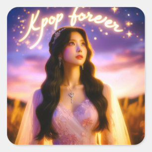 Dreams and Stars: Celebrating K-Pop Forever Square Sticker