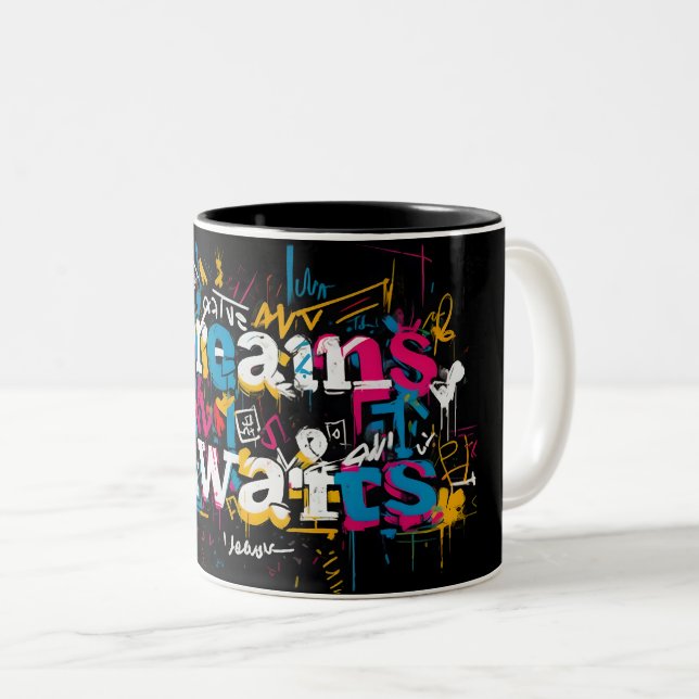 Dreams Awaits: A Mug That Inspires (Front Right)