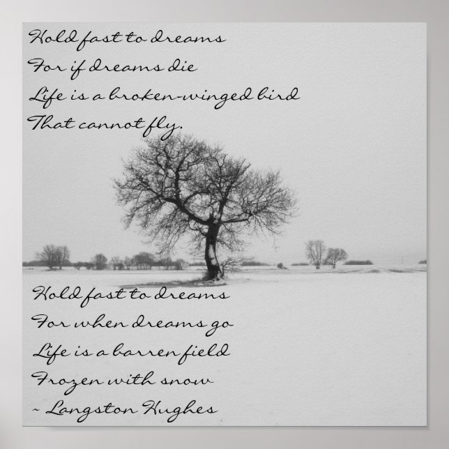 Dreams by Langston Hughes Poster (Front)