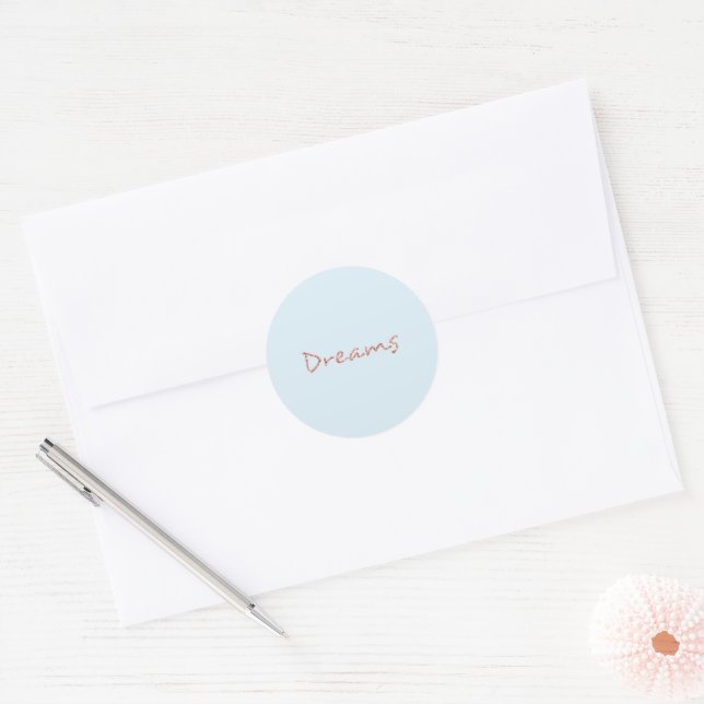 Dreams - classic round sticker (Envelope)