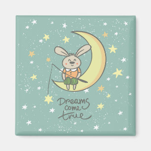 Dreams Come True   Bunny on the Moon Magnet
